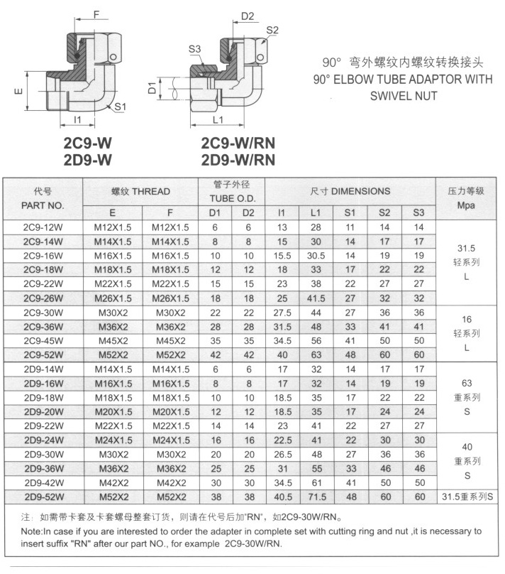 90°外螺紋內(nèi)螺紋轉(zhuǎn)換接頭